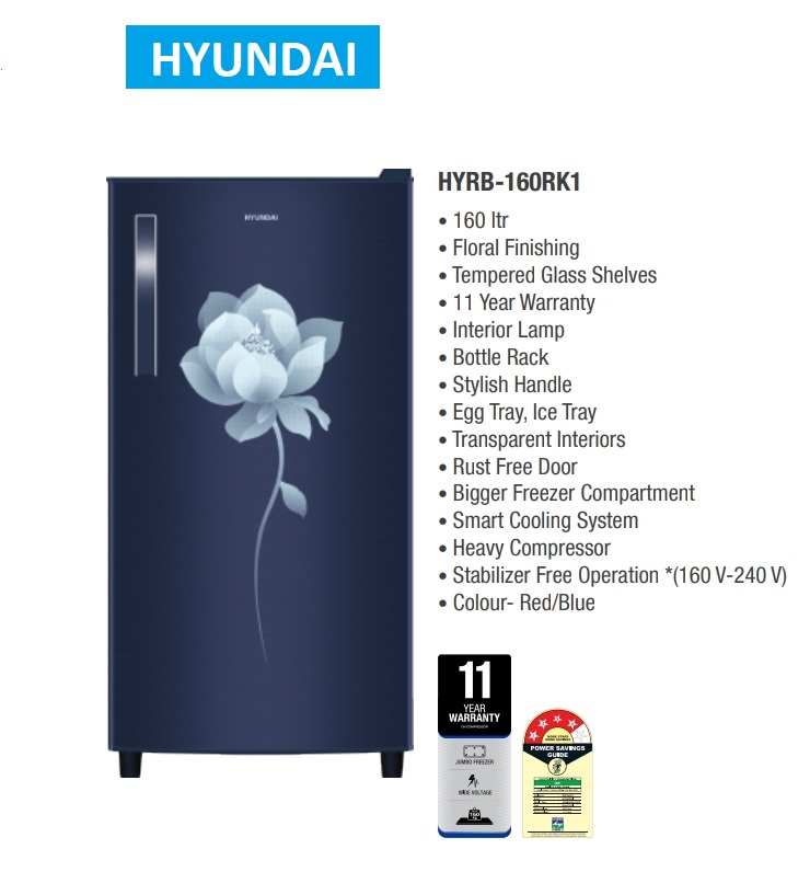 Hyundai 160L Single Door Refrigerator