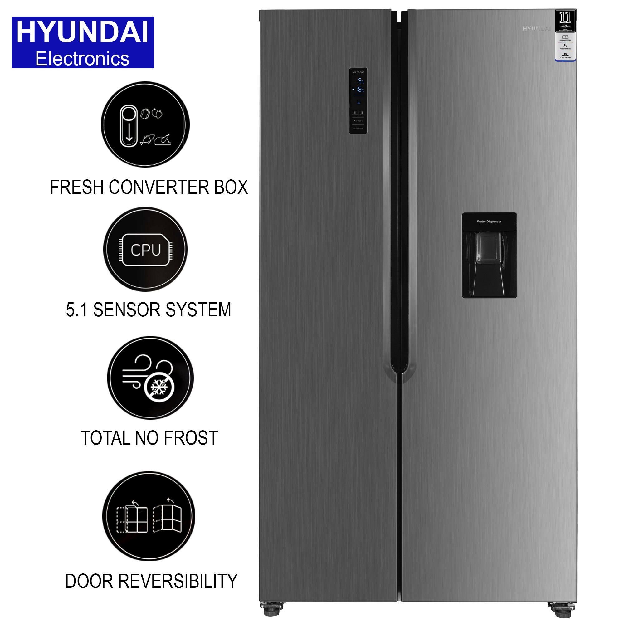Hyundai 580L Side by Side Refrigerator